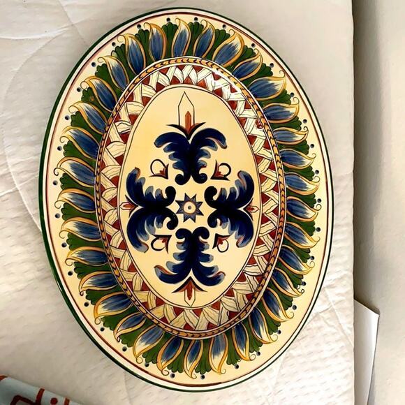 Deruta Hand Painted XL Oval Serving Platter Italy